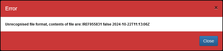 Example Error Message